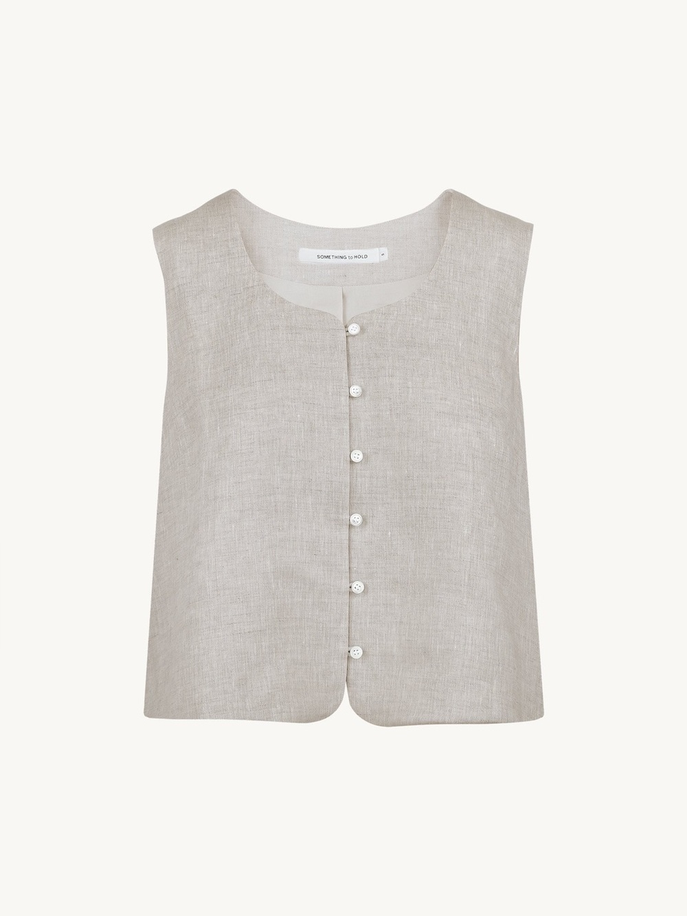 Something to Hold Linen Buttoned Tank Top / Vest
